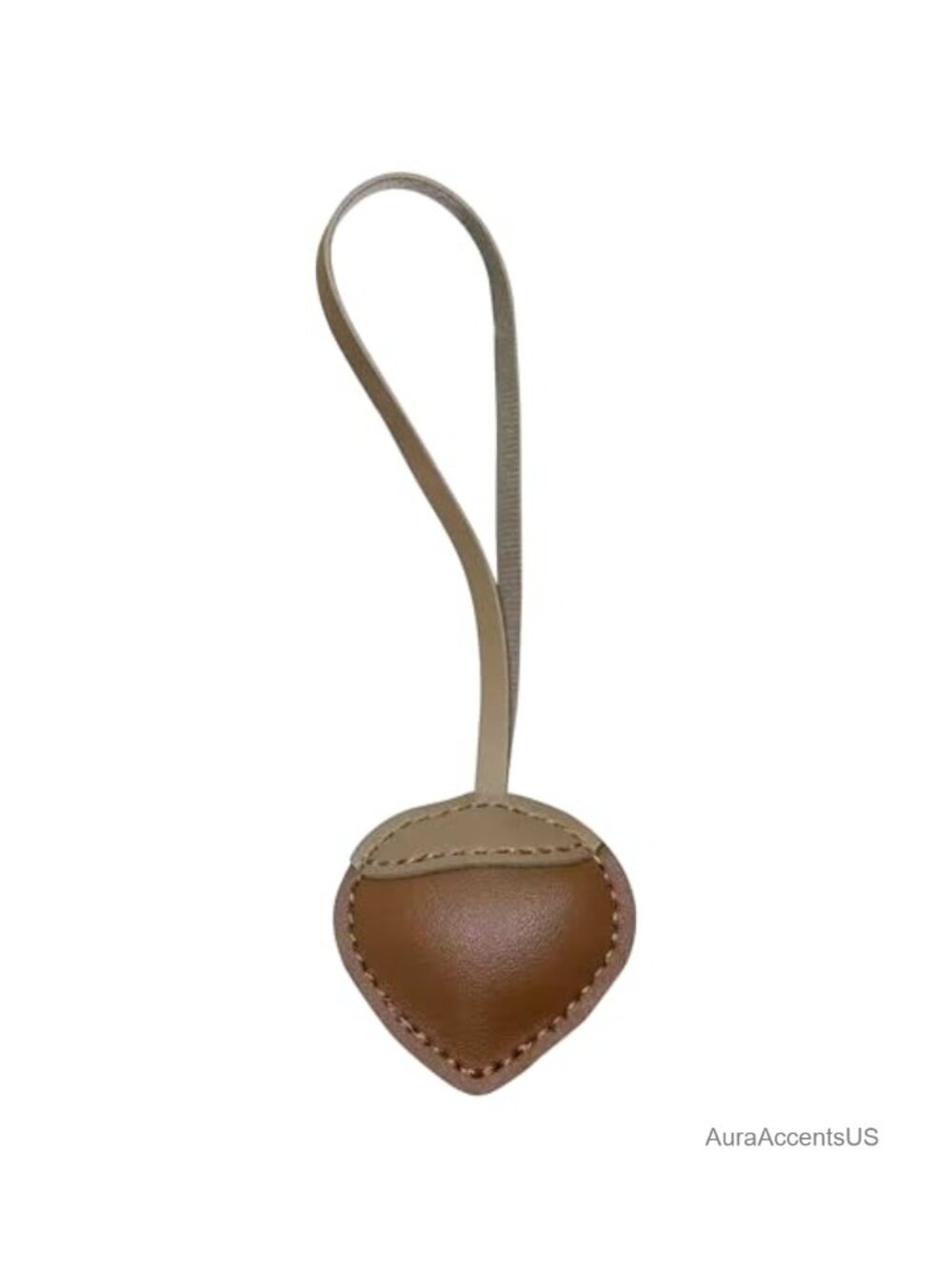 PU Leather Bag Charm Croissant Shape Purse Accessory Keychain Cute Gift